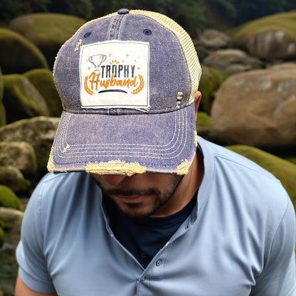 Popfizzy Funny Trophy Husband Hat for Men, Husband Baseball Hat, Bride and Groom Hat, Gift for Husband (Trophy Husband)