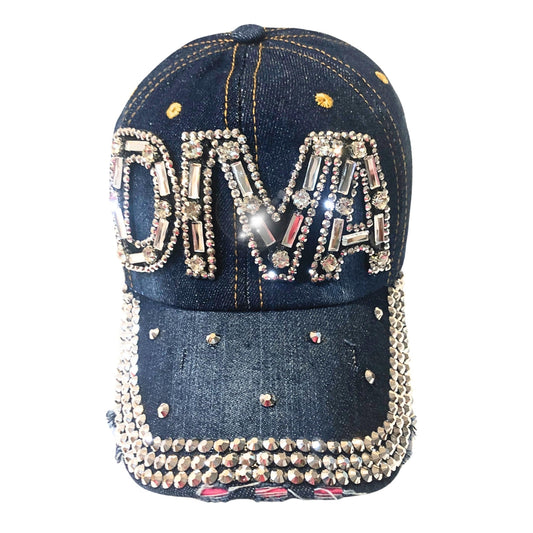 Popfizzy Rhinestone Diva Hat for Women, Bedazzled Queen Gifts, Bling Hats for Women Trendy, Sparkly Princess Accessories