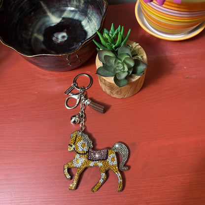 Popfizzy Rhinestone Horse Keychain Accessories for Women, Equestrian Purse Charms, Bag Charms, Horse Lover Gifts for Girls