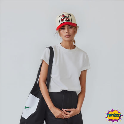Popfizzy Crazy Bitch Funny Hats for Women, Hats with Funny Sayings, Jersey Shore Baseball Cap, Sarcastic Gifts for Her