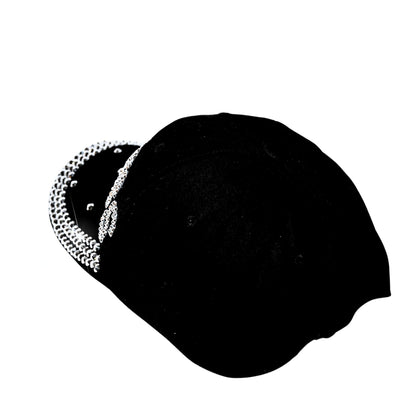 Popfizzy Rhinestone Princess Baseball Cap for Women and Girls, Bling Gift for Princess, Cute Black Bedazzled Hats (Princess)