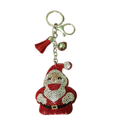 Popfizzy Bling Santa Christmas Keychain, Christmas Gifts for Women and Girls, Stocking Stuffers, Christmas Party Favors