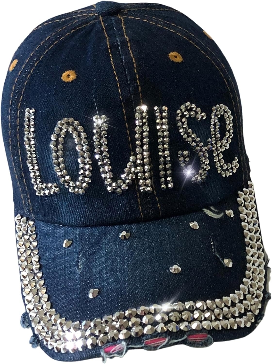 Popfizzy Bling Louise Hat for Women, Rhinestone Bestie Gifts for Women, Best Friend Apparel, for Women