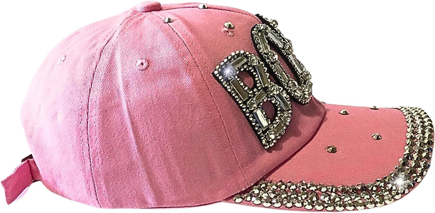 Popfizzy Bling Pink Boss Baseball Cap for Women, Best Boss Gifts for Women, Rhinestone Boss Hat, Gifts for Boss Women