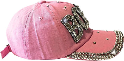 Popfizzy Bling Pink Boss Baseball Cap for Women, Best Boss Gifts for Women, Rhinestone Boss Hat, Gifts for Boss Women