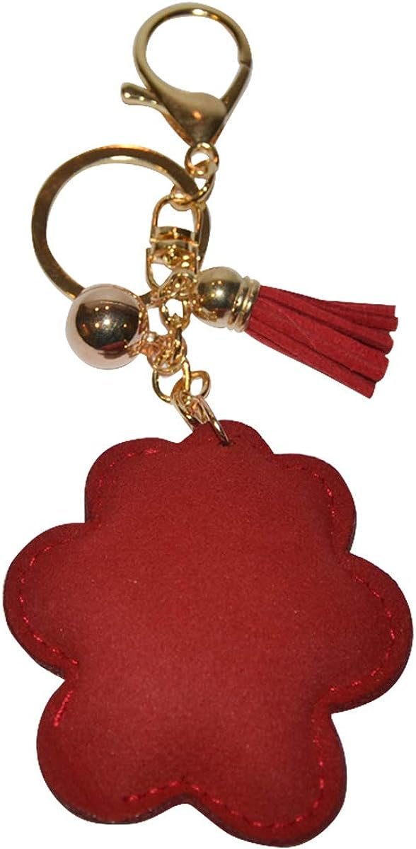 Popfizzy Bling Red Paw Print Keychain for Women and Girls Rhinestone Purse Charms Backpack Accessories
