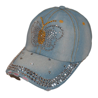 Popfizzy Monarch Butterfly Hat for Women and Girls, Rhinestone Butterfly Dad Hats, Bling Monarch Butterfly Gifts for Women