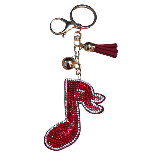 Music Note Keychain for Women and Girls Rhinestone Purse Charms Bling Backpack Accessories, Cute Key Fob Key Chain