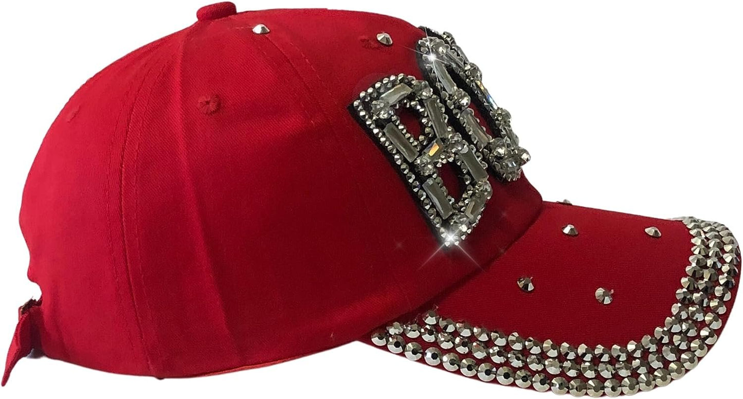 Popfizzy Bling Red Boss Baseball Cap for Women, Best Boss Gifts for Women, Rhinestone Boss Hat, Gifts for Boss Women