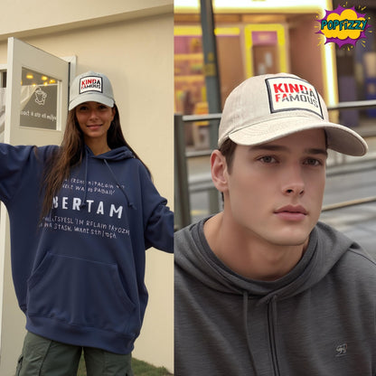 Popfizzy Kinda Famous Funny Hats for Men and Women, Funny Birthday Gifts for Friends, Curved Brim Hat, Adjustable