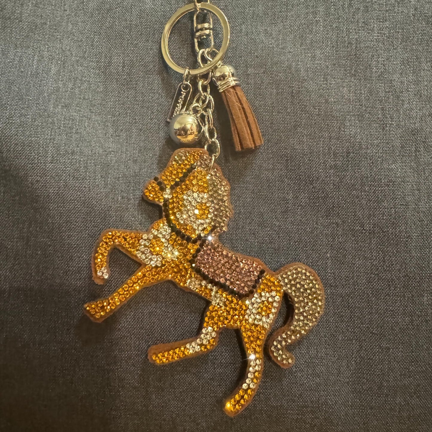 Popfizzy Rhinestone Horse Keychain Accessories for Women, Equestrian Purse Charms, Bag Charms, Horse Lover Gifts for Girls