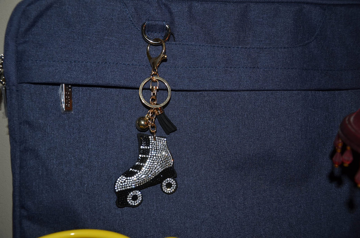 Popfizzy Rhinestone Roller Skate Keychain for Women, Rollerskate Backpack Charm, Bling Skate Purse Charm, Roller Skating Gift