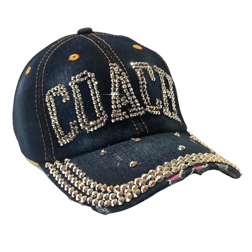 Bling Coach Hat – Sparkly Rhinestone Cap for Women Coaches