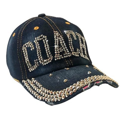 Bling Coach Hat – Sparkly Rhinestone Cap for Women Coaches