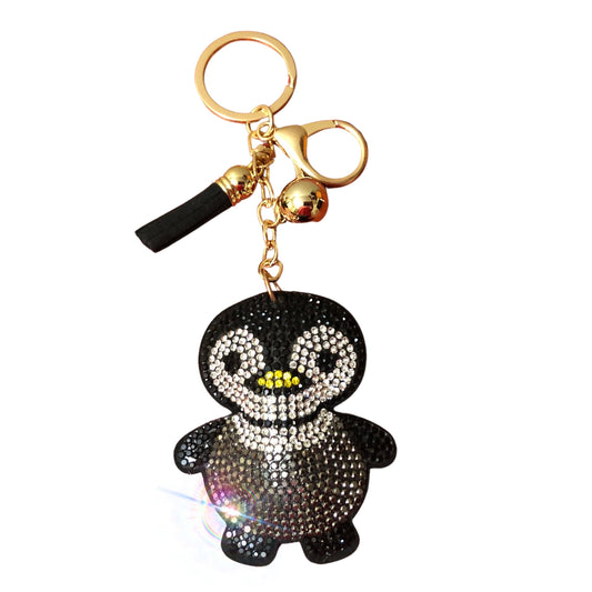 Popfizzy Penguin Keychain for Women and Girls, Rhinestone Bag Charm, Animal Gifts, Cute Key Fob, Bling Backpack Keyring