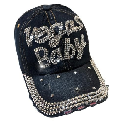 Popfizzy Bling Vegas Baby Baseball Cap for Women, Vegas Gifts for Women, Gifts for Women Who Gamble