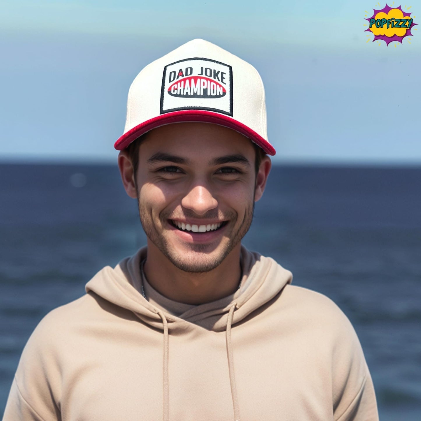 Popfizzy Dad Joke Champion Funny Hats for Men, Fun Baseball Cap with Funny Sayings, Dad Joke Gifts for Men, Adjustable