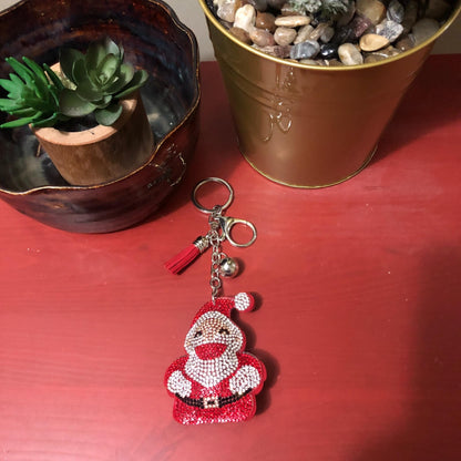 Popfizzy Bling Santa Christmas Keychain, Christmas Gifts for Women and Girls, Stocking Stuffers, Christmas Party Favors