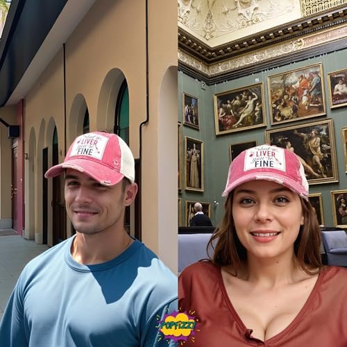 Popfizzy Shut Up Liver You're Fine Hat for Men and Women, Funny Drinking Gifts, Jersey Shore Trucker Hats, Adult Humor Caps