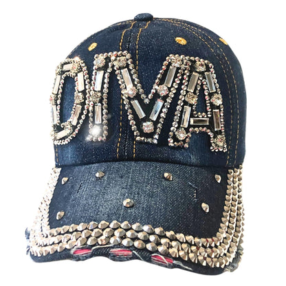 Popfizzy Rhinestone Diva Hat for Women, Bedazzled Queen Gifts, Bling Hats for Women Trendy, Sparkly Princess Accessories