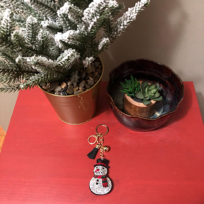Popfizzy Bling Christmas Snowman Keychain, Christmas Gifts for Women and Girls, Stocking Stuffers, Christmas Party Favors