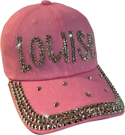 Popfizzy Bling Louise Hat for Women, Rhinestone Bestie Gifts for Women, Best Friend Apparel, for Women