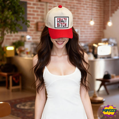Popfizzy Crazy Bitch Funny Hats for Women, Hats with Funny Sayings, Jersey Shore Baseball Cap, Sarcastic Gifts for Her
