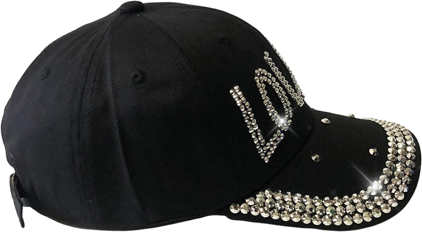 Popfizzy Bling Louise Hat for Women, Rhinestone Bestie Gifts for Women, Best Friend Apparel, for Women