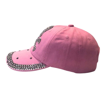 Popfizzy Skull Hat for Women, Bling Skeleton Hats, Rhinestone Skull Baseball Cap, Skull Caps for Women, Pirate Hat for Women