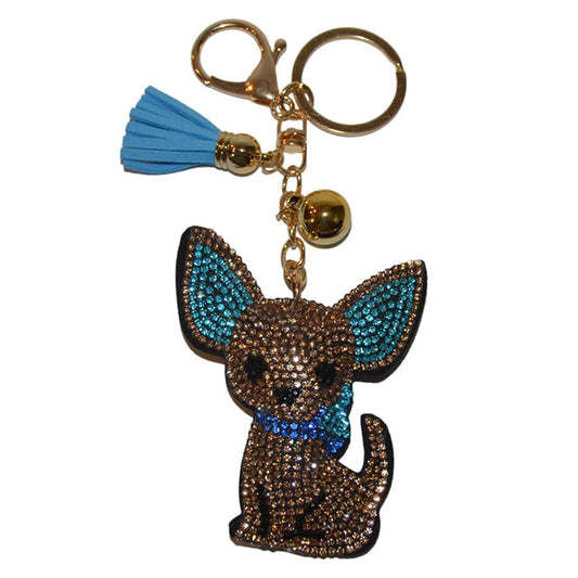 Popfizzy Bling Chihuahua Keychain for Women, Purse Bag Charm