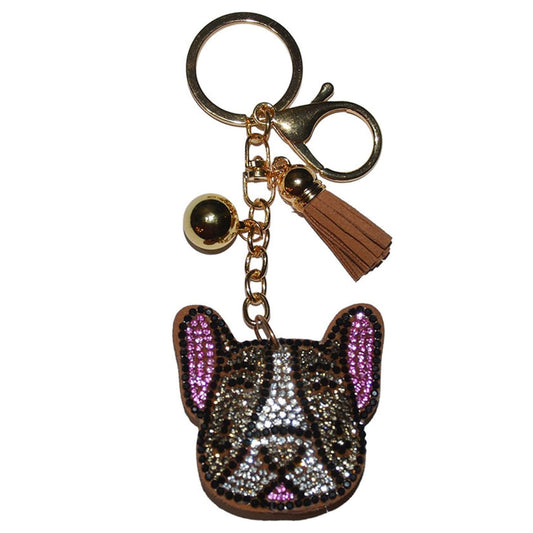 Popfizzy Bling French Bulldog Keychain for Women, Purse Bag Charm