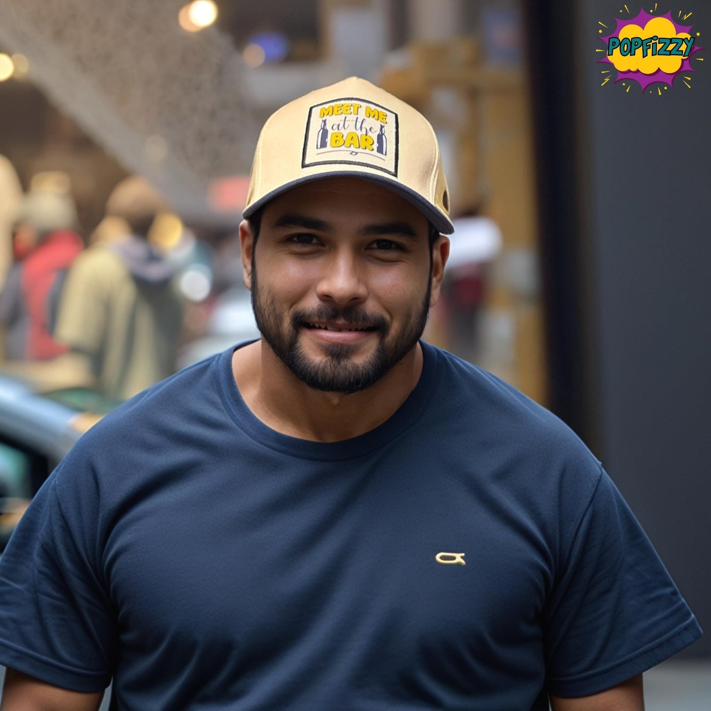 Popfizzy Meet Me at The Bar Hat for Men and Women, Alcohol Gifts for Drinkers, Funny Beer Drinking Hat with Funny Saying