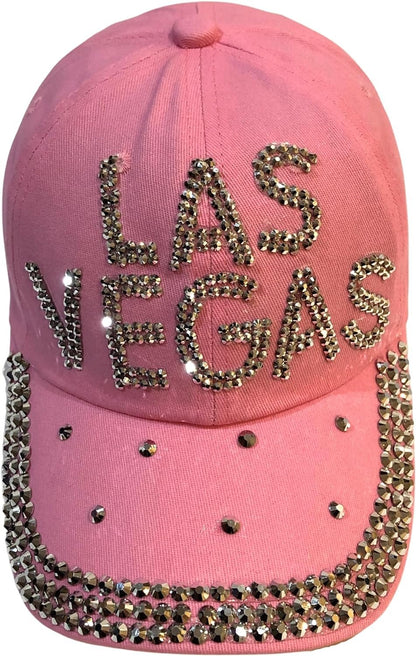 Popfizzy Rhinestone Las Vegas Ball Caps, Bling Bling Las Vegas Hat for Women, Las Vegas Souvenir, Bedazzled Las Vegas Gifts