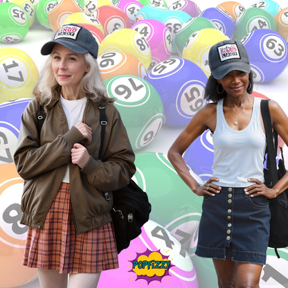 Popfizzy Lucky Bingo Lady Hats for Women, Fun Bingo Caller Gifts for Women, Ladies Gambling Baseball Caps with Funny Sayings