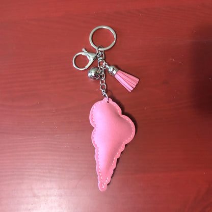 Popfizzy Rhinestone Ice Cream Keychain for Women and Girls, Ice Cream Cone Backpack Keychain, Bling Ice Cream Gifts for Women