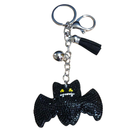 Popfizzy Bling Black Bat Keychain for Women and Girls, Rhinestone Purse Charms for Handbags, Goth Gifts for Her, Spooky Gifts for Women