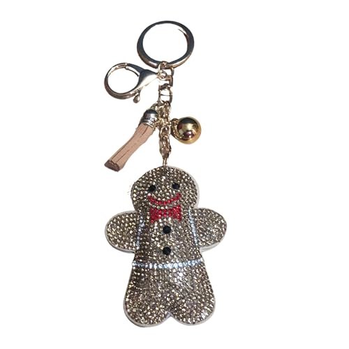 Popfizzy Bling Christmas Gingerbread Man Keychain, Christmas Gifts for Women and Girls, Stocking Stuffers, Party Favors