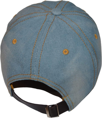 Popfizzy Womens Bling Cap, Rhinestone Baseball Cap, Bejeweled Distressed Denim Hat, Bling Gifts for Women