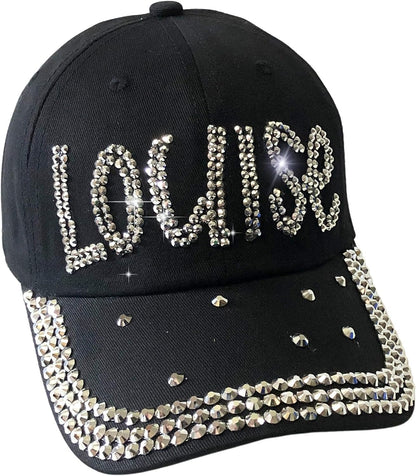 Popfizzy Bling Louise Hat for Women, Rhinestone Bestie Gifts for Women, Best Friend Apparel, for Women