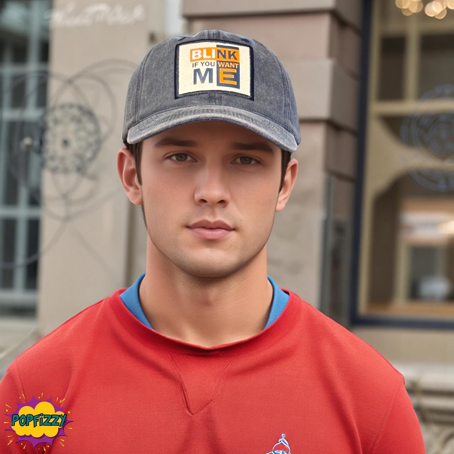 Popfizzy Blink if You Want Me Hat for Men and Women, Fun Unisex Cotton Baseball Cap with Funny Sayings, Great Gift for Adults