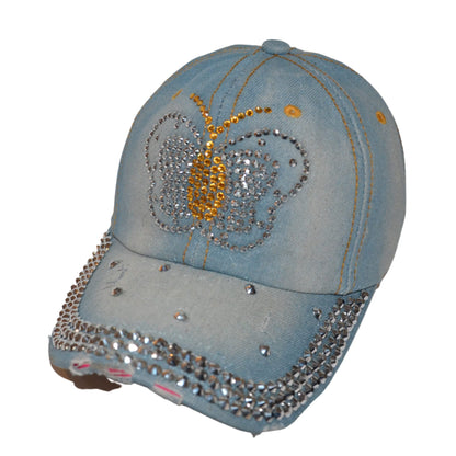Popfizzy Monarch Butterfly Hat for Women and Girls, Rhinestone Butterfly Dad Hats, Bling Monarch Butterfly Gifts for Women