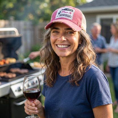 Popfizzy I Make Pour Decisions Trucker Hat for Wine Drinkers, Unisex, Adjustable