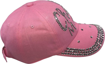Popfizzy Cheer Mom Hat for Women, Rhinestone Cheer Mom Gifts, Bling Cheer Accessories, Cheer Clothes, Cool Cheer Gifts
