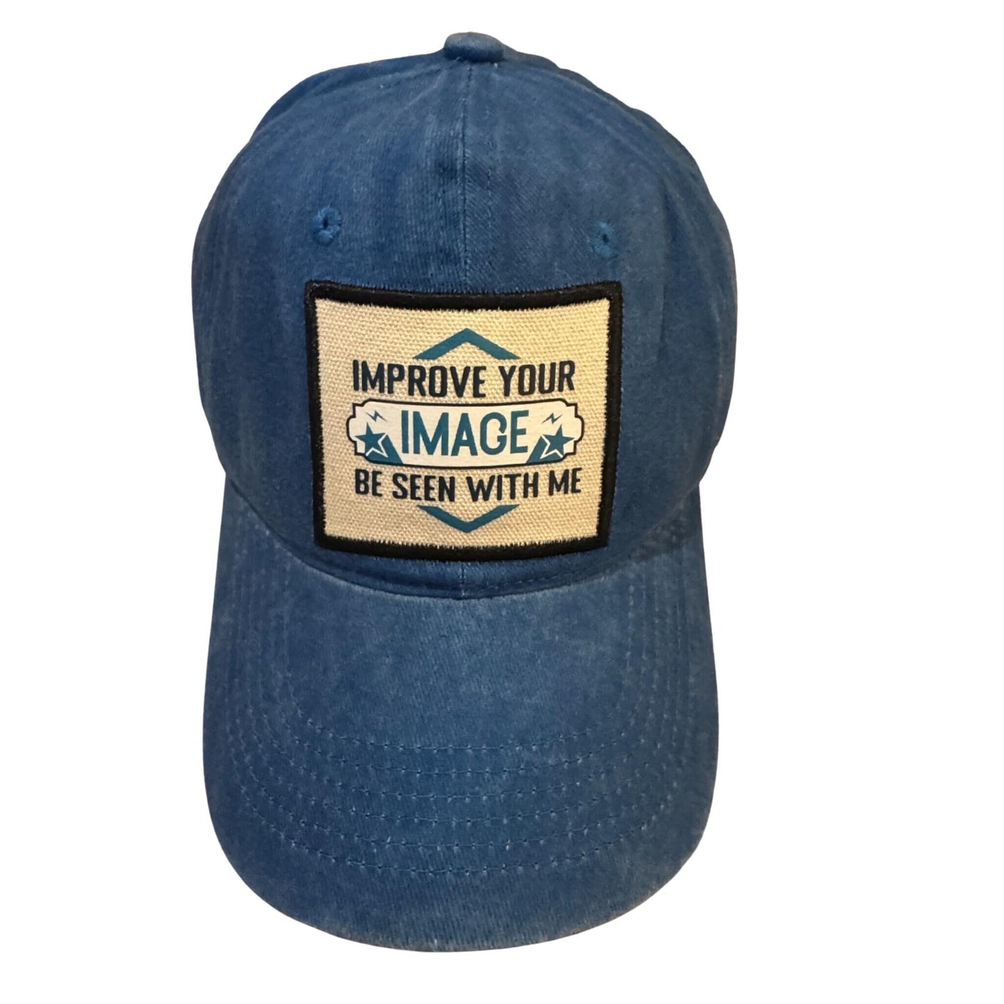 Popfizzy Improve Your Image Funny Hat for Men and Women, Jersey Shore Baseball Cap with Funny Sayings, Great Gifts for Adults