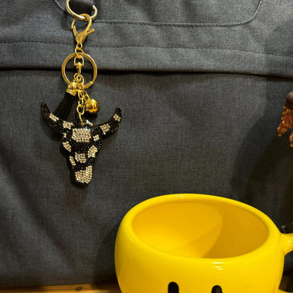 Popfizzy Western Keychain Accessories for Women and Girls, Cute Backpack Key Chain, Bling Purse Charms, Texas Longhorn Gifts