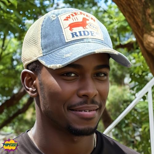 Popfizzy Wiener Rides Hat for Men, Funny Adult Humor Caps, Fun Jersey Shore Hat, Offensive Gag Gift for Men, Penis Joke Gift