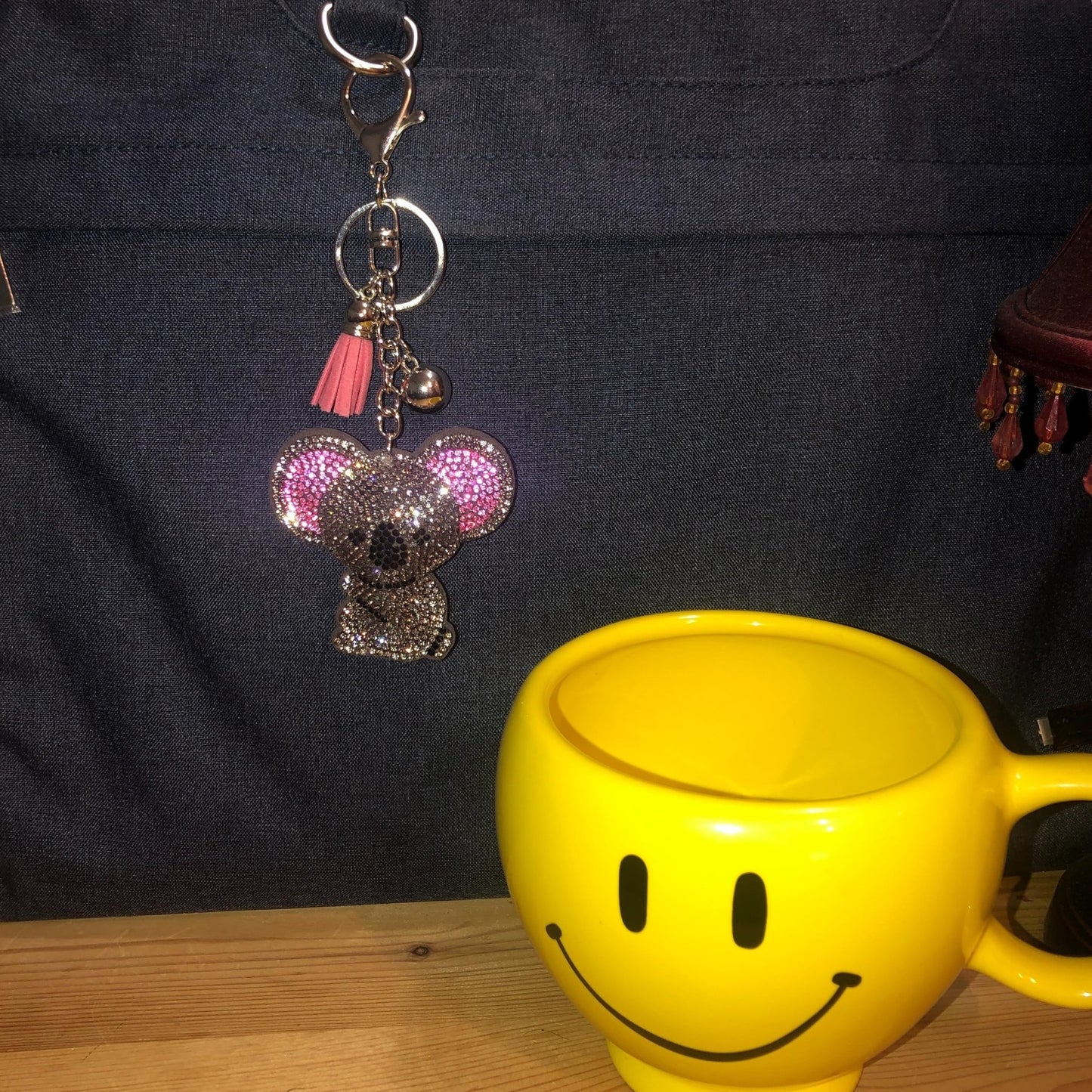 Popfizzy Bling Koala Keychain Accessories for Women, Rhinestone Purse Charm, Koala Gifts, Backpack Decor, Fun Koala Keyring