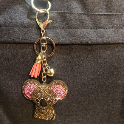 Popfizzy Bling Koala Keychain Accessories for Women, Rhinestone Purse Charm, Koala Gifts, Backpack Decor, Fun Koala Keyring