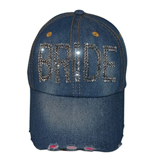 Popfizzy Bride Hat, Rhinestone Hat for Bachelorette Party, Bride Apparel, Bling Bride Accessories, Great Gift for Bride
