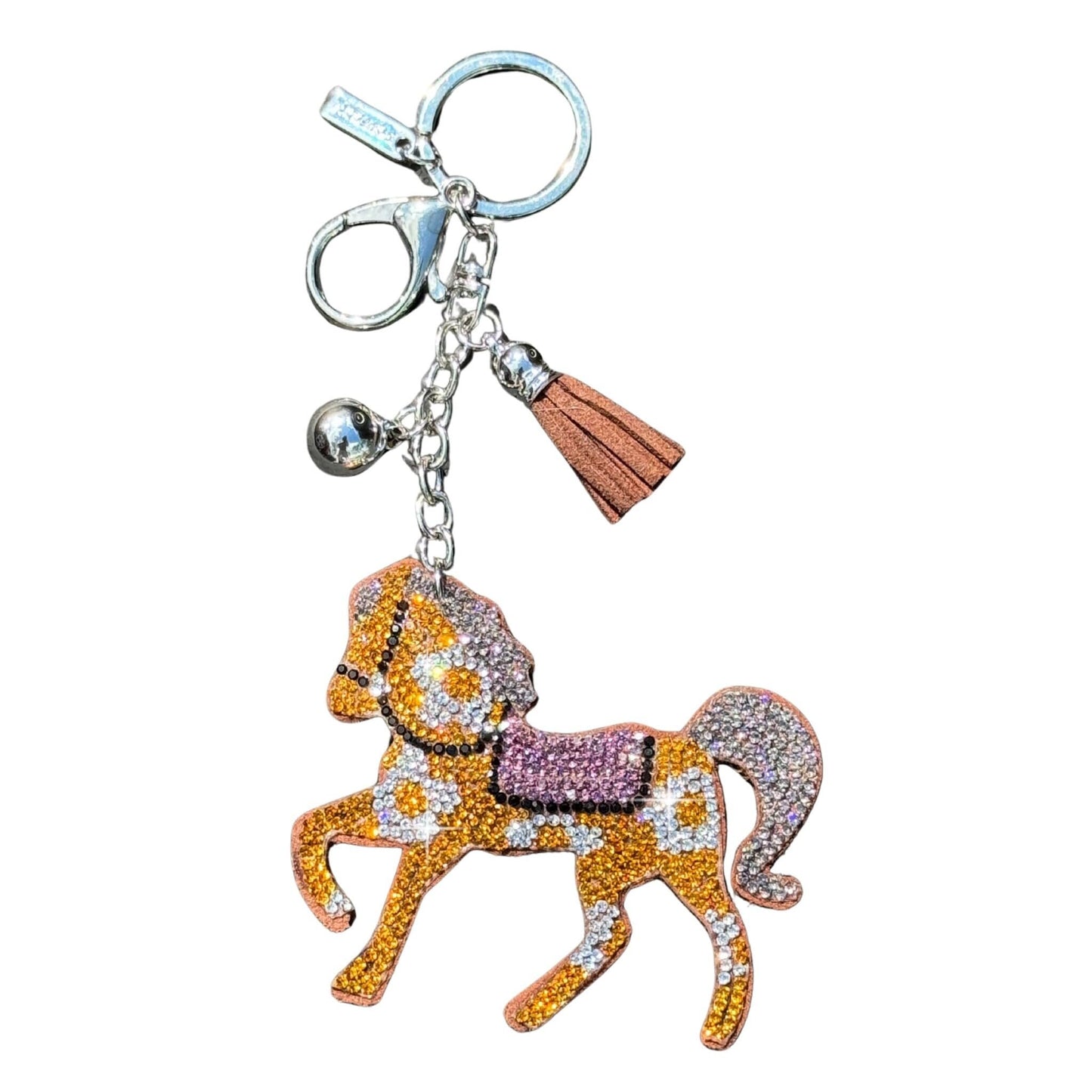 Popfizzy Rhinestone Horse Keychain Accessories for Women, Equestrian Purse Charms, Bag Charms, Horse Lover Gifts for Girls